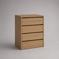 Cassettiera da ufficio rettangolare con 4 cassetti MDF effetto rovere chiaro 60 x 45 x 75 cm