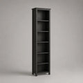 Libreria rettangolare verticale in MDF nero con 6 ripiani aperti 45 x 35 x 180 cm
