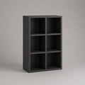 Libreria scaffale a 6 vani in MDF nero rettangolare 80x30x120 cm