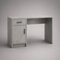 Scrivania da ufficio 120 x 60 x 75 cm in MDF grigio effetto cemento rettangolare con cassetto e anta