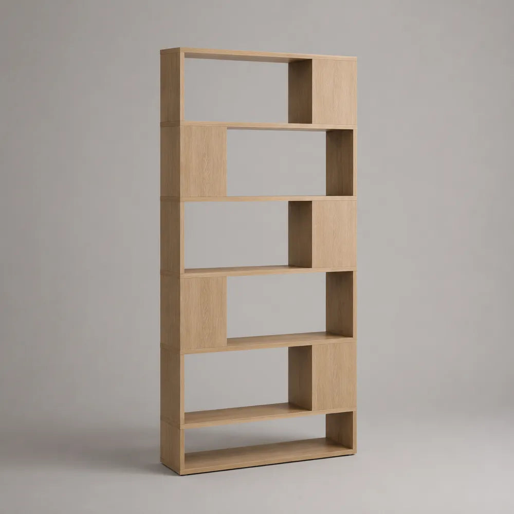 Libreria scaffale a 8 vani in MDF beige rettangolare 80x30x180 cm