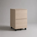 Cassettiera da ufficio 40 x 45 x 60 cm in MDF effetto rovere beige con 2 cassetti e ruote